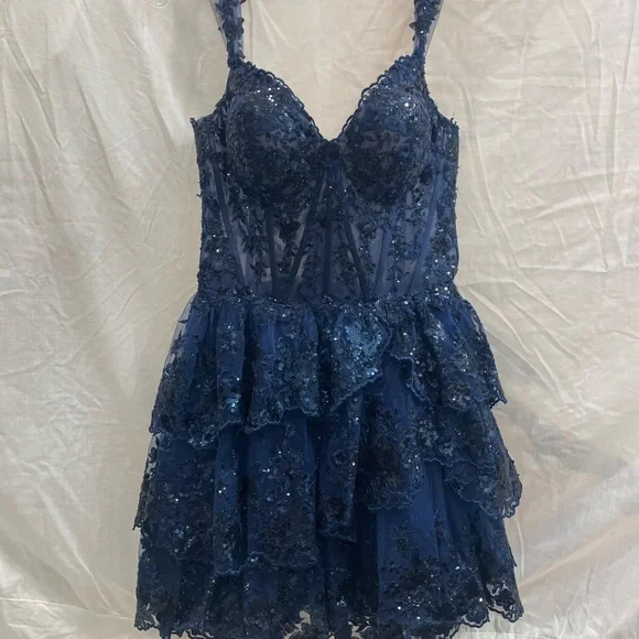 Sherri Hill Dresses | Sherri Hill 55785 Short Navy Blue Homecoming Dress, Size 10 | Color: Blue | Size: 10 | Katiebutler933's Closet